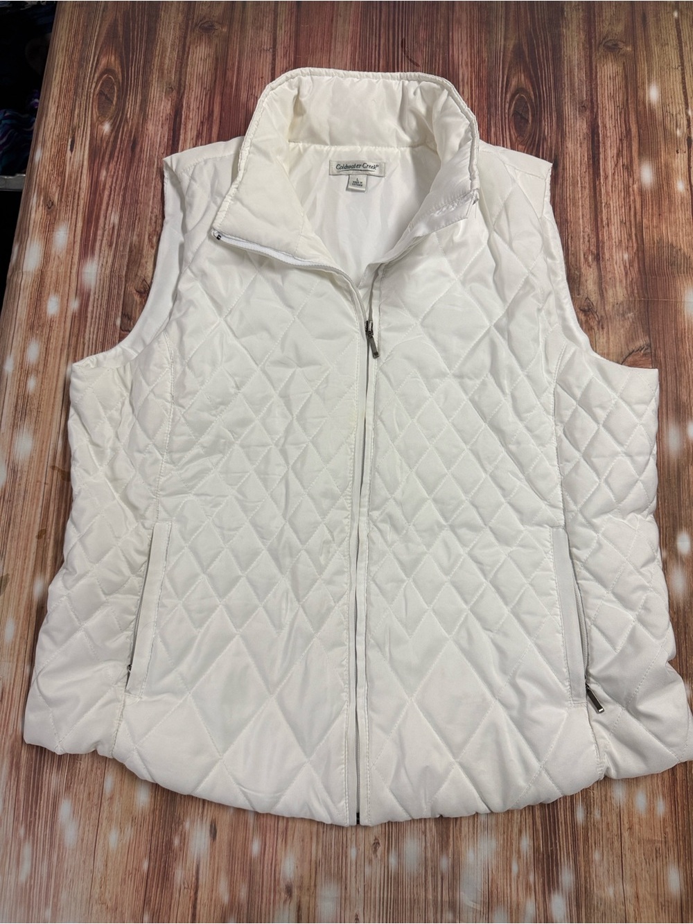 Coldwater Creek Women's Quilted White Vest
